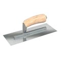 Bon Tool Razor Stainless Steel Finishing Trowel - Square End - 11" x 4-1/2" with Camel Back Wood Handle 66-303